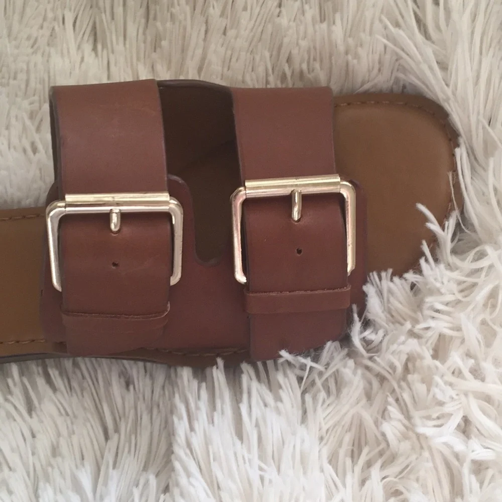 Franco Sarto Brown Slide Sandals - Picture 4 of 5